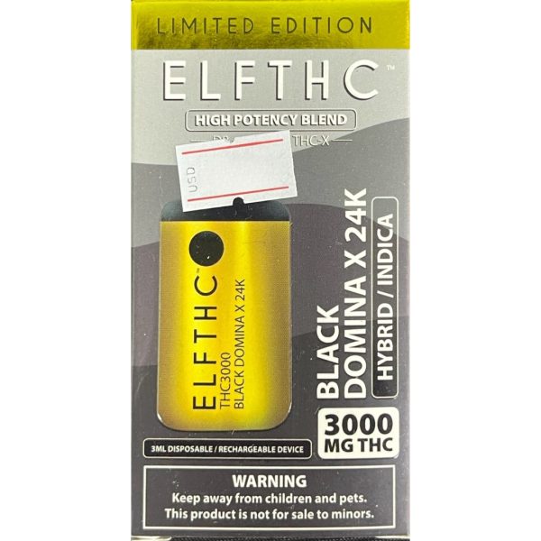ELF THC 3000mg Disposable Vape - Black Domina X 24k Hybrid Indica